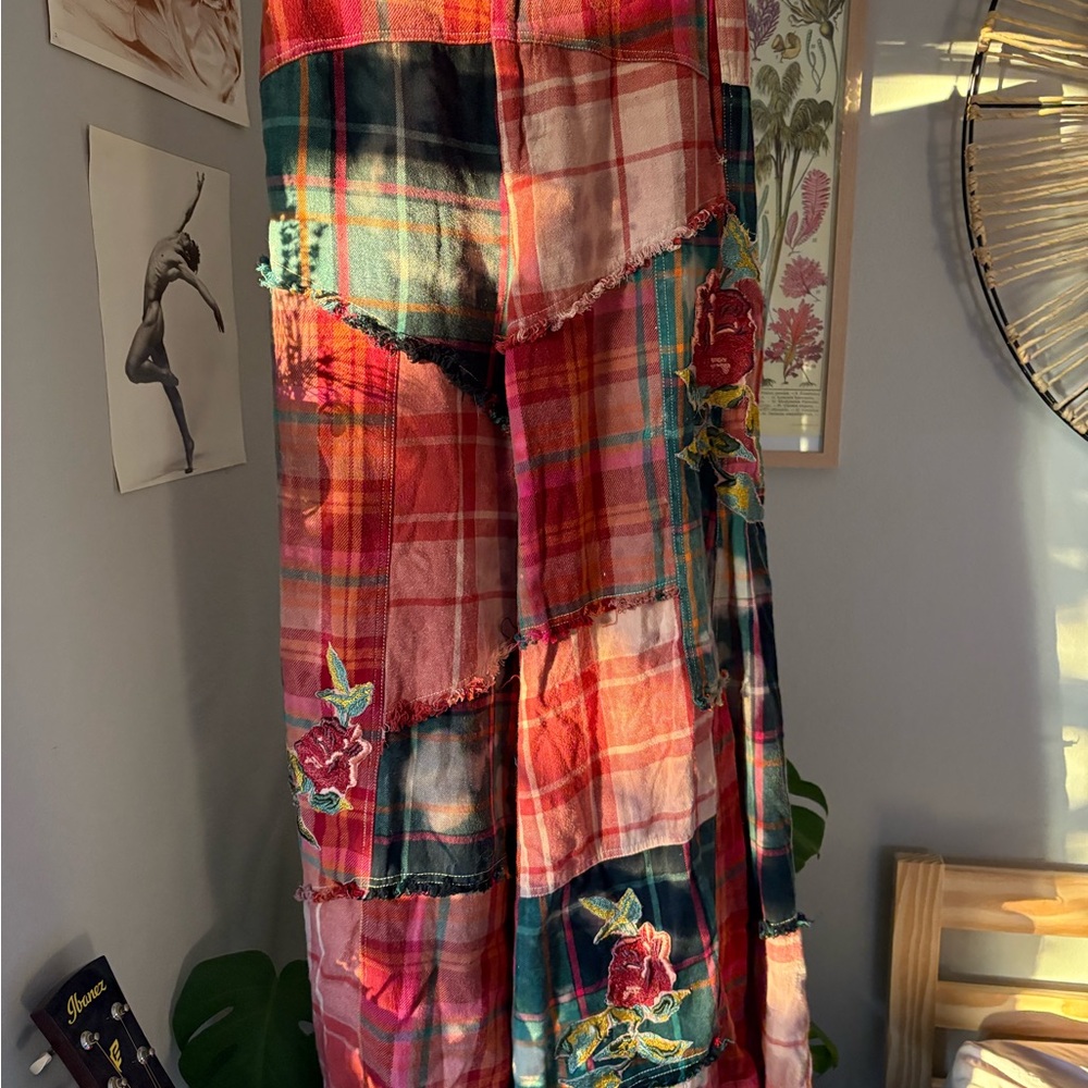 Free People Multicolor Patchwork Wide Leg Pants